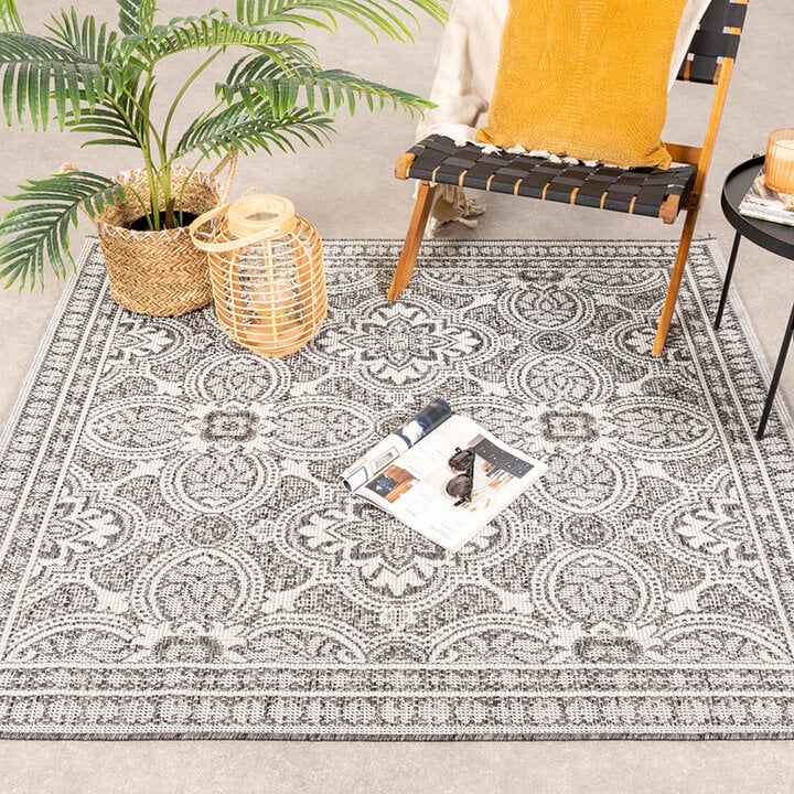 Tapis d'extérieur carré - Summer Oriental Gris - 3