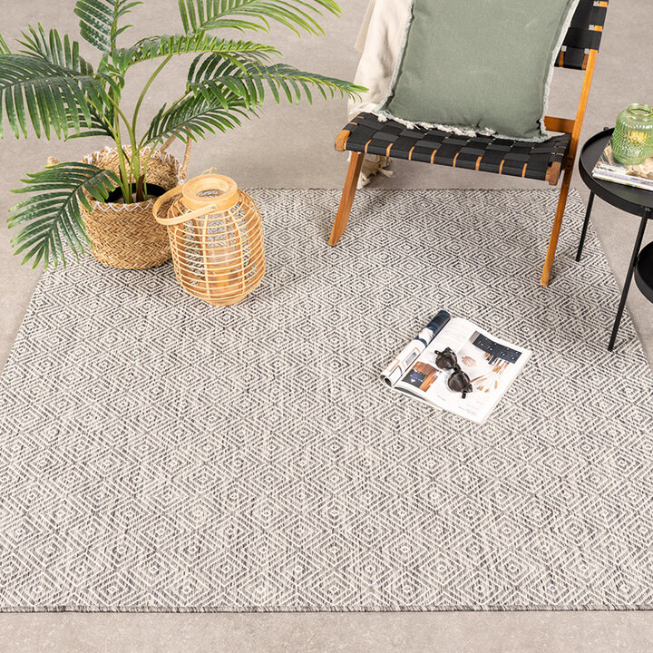 Tapis d'extérieur carré - Summer Tile Gris Clair - 3