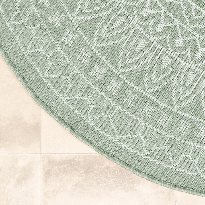 Tapis d'extérieur rond - Summer Azteca Vert - 5