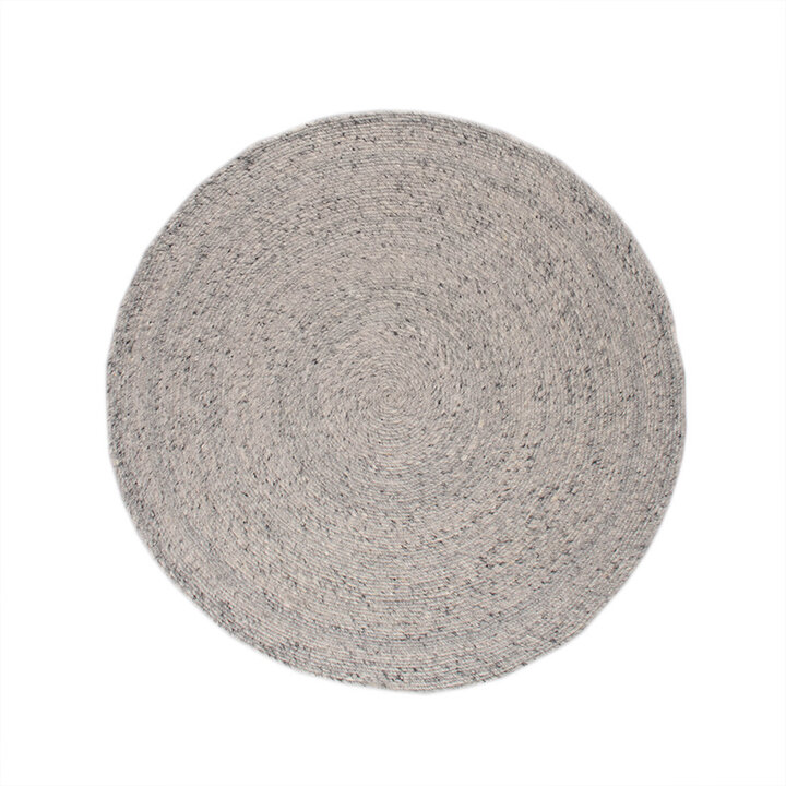 Tapis en laine rond - Wise Gris/Blanc - 1