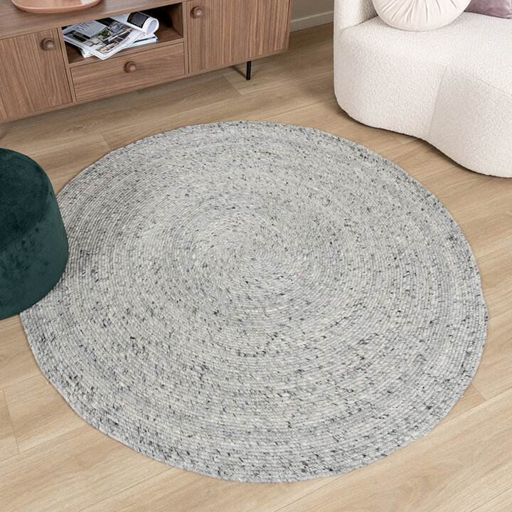 Tapis en laine rond - Wise Gris/Blanc - 5