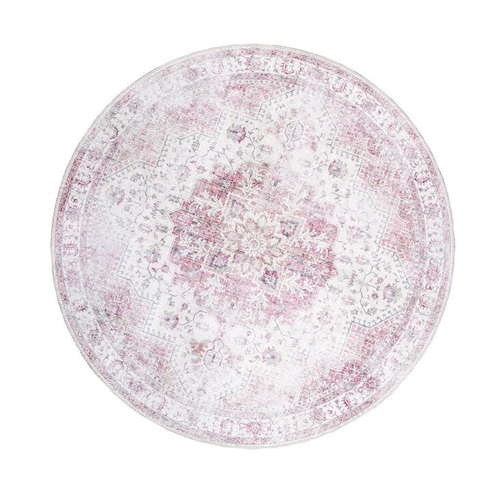 Tapis vintage rond - Lago Rose - 1