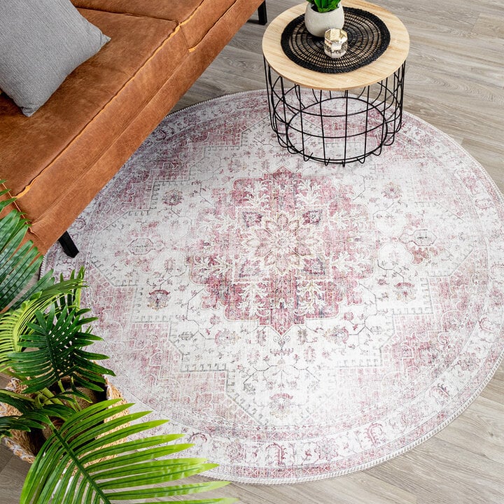 Tapis vintage rond - Lago Rose - 3