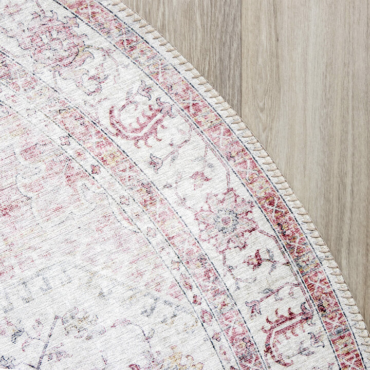 Tapis vintage rond - Lago Rose - 4