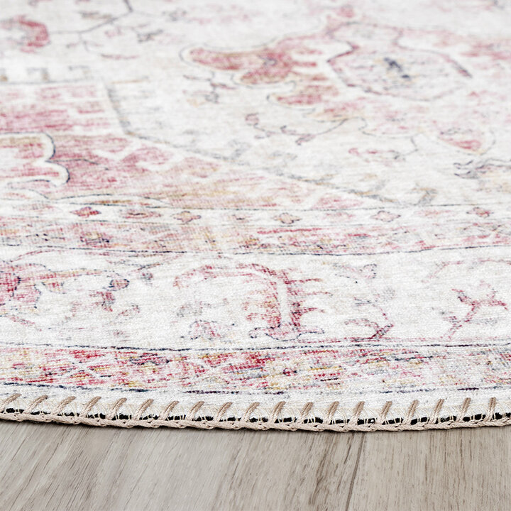 Tapis vintage rond - Lago Rose - 5