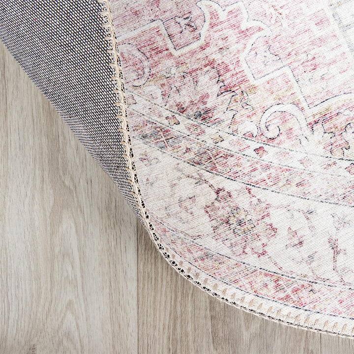 Tapis vintage rond - Lago Rose - 6