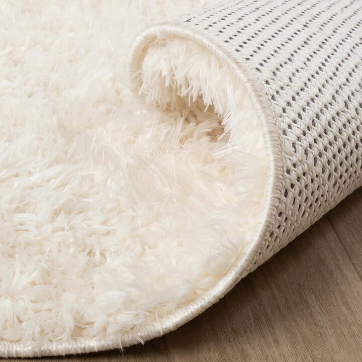 Tapis shaggy rond - Blaze Blanc - 7