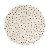 Tapis rond à poils longs - Grand Dots Crème/Noir - thumbnail 1