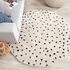 Tapis rond à poils longs - Grand Dots Crème/Noir - thumbnail 3