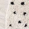 Tapis rond à poils longs - Grand Dots Crème/Noir - thumbnail 4