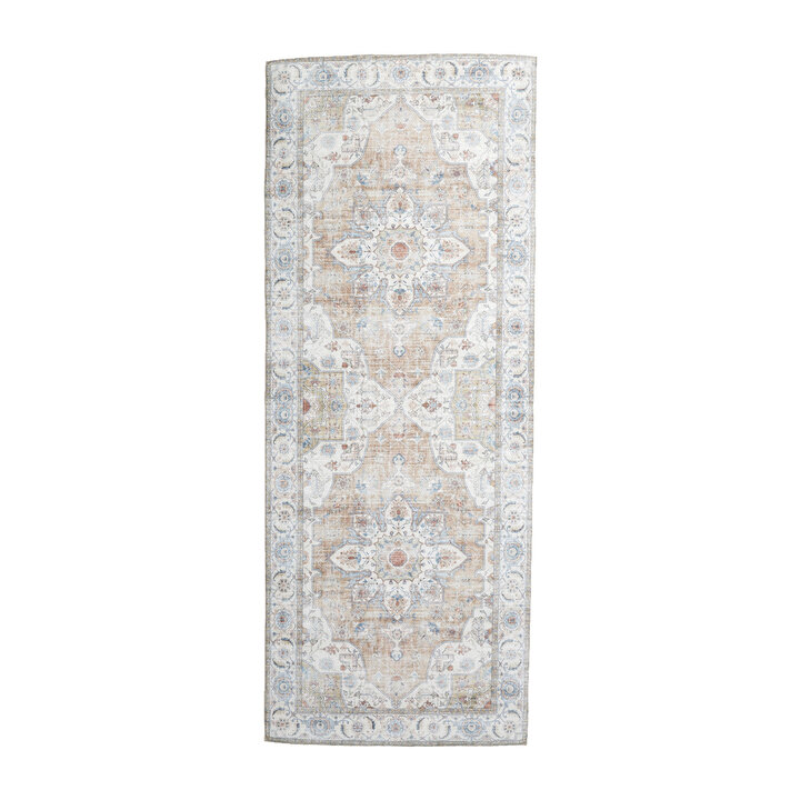 Tapis en laine lavable - Domingo Mandala Beige - 1
