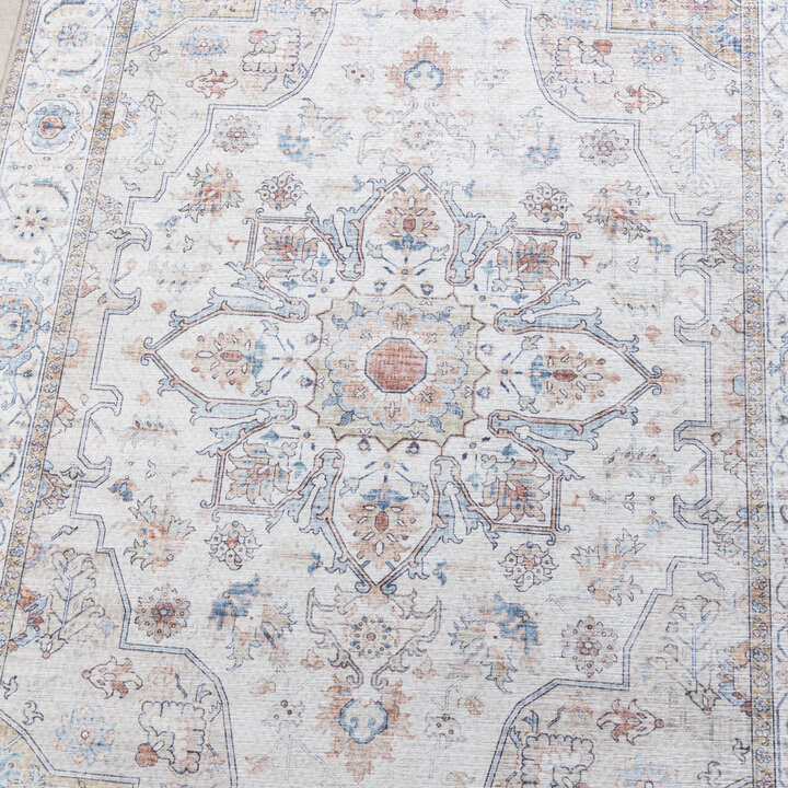 Tapis en laine lavable - Domingo Mandala Blanc - 3
