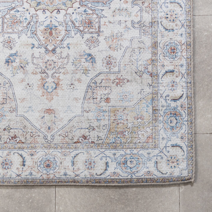 Tapis en laine lavable - Domingo Mandala Blanc - 4