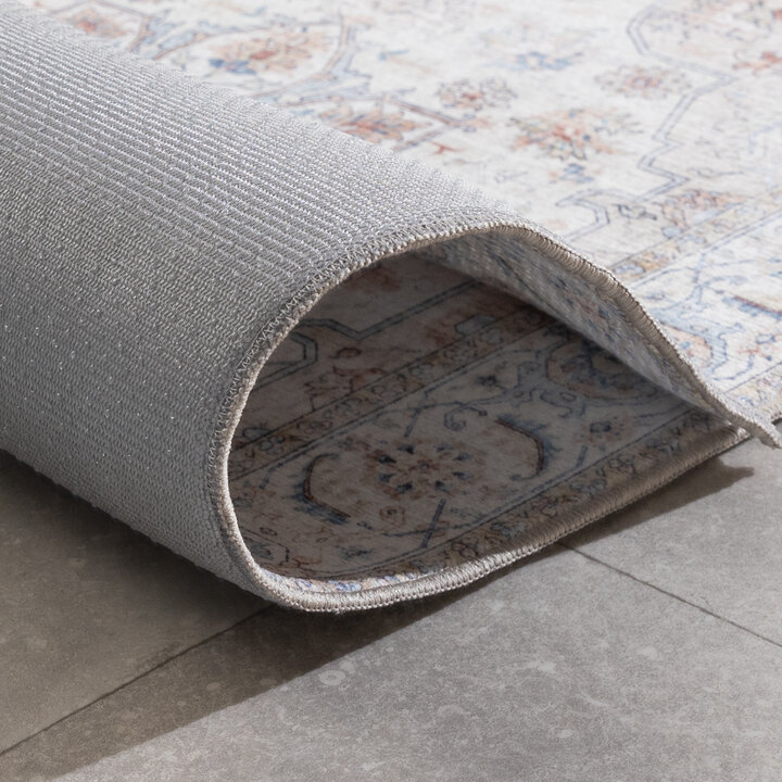 Tapis en laine lavable - Domingo Mandala Blanc - 6