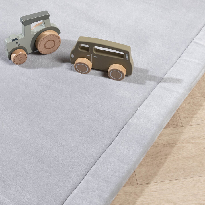 Tapis rond pour enfants lavable - Jip Gris - 2