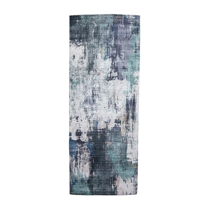 Tapis en laine lavable - Domingo Grunge Vert/Crème - 1