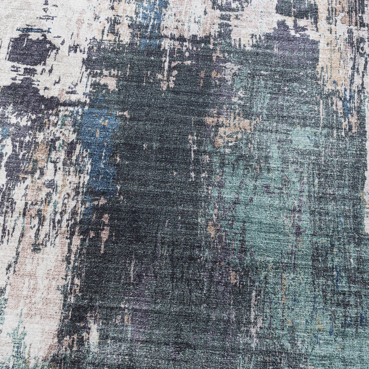 Tapis en laine lavable - Domingo Grunge Vert/Crème - 3