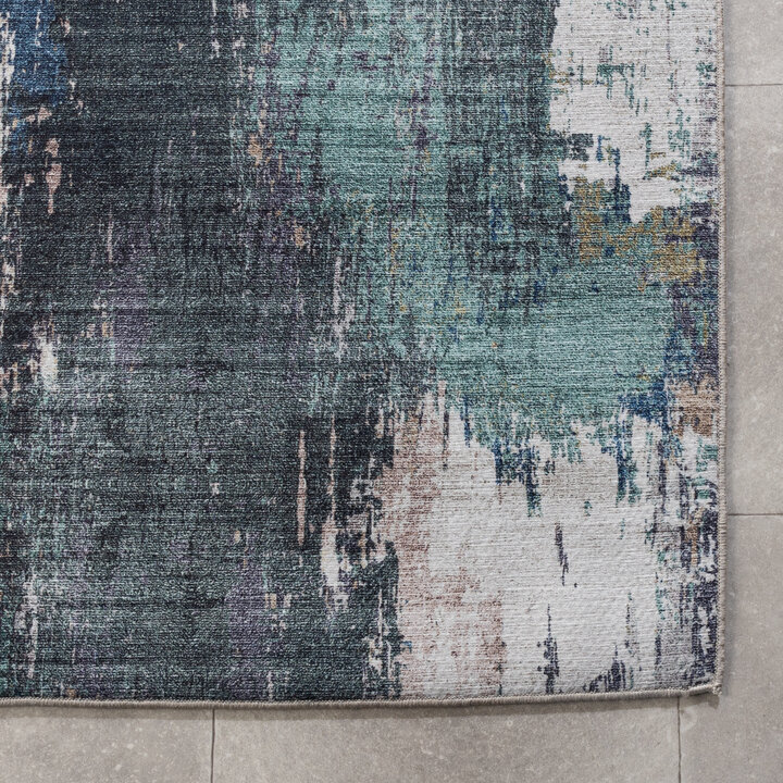 Tapis en laine lavable - Domingo Grunge Vert/Crème - 4