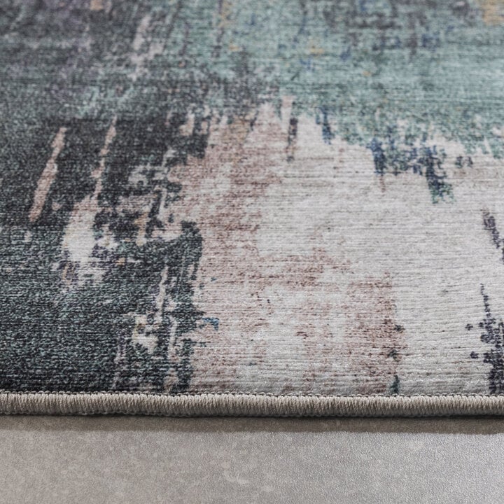 Tapis en laine lavable - Domingo Grunge Vert/Crème - 5