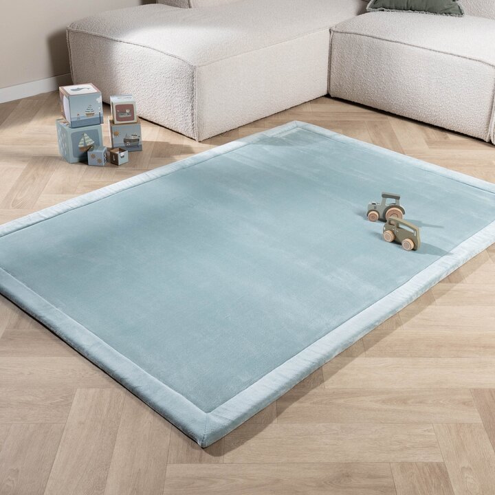 Tapis rond pour enfants lavable - Jip Bleu
