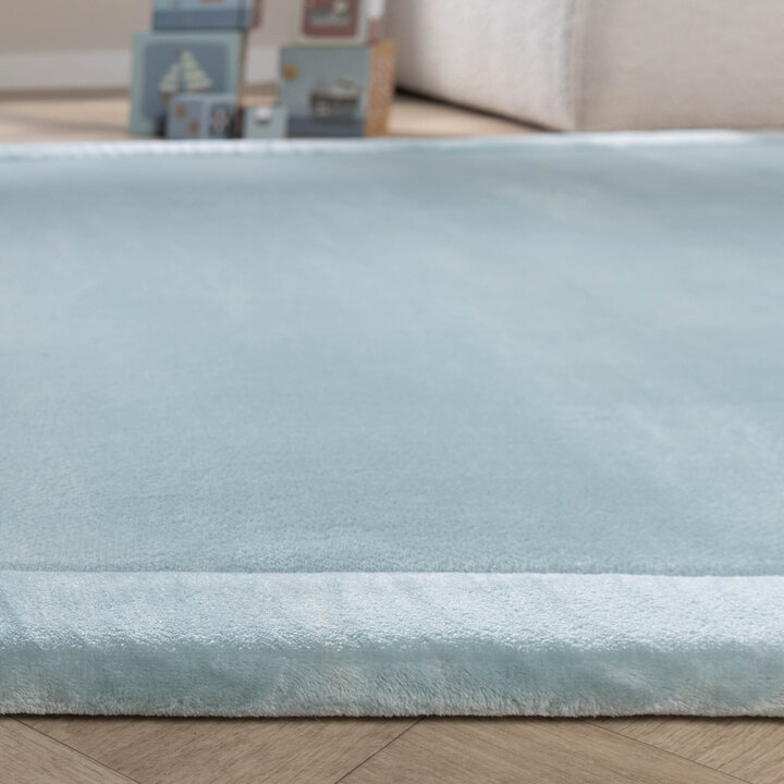 Tapis rond pour enfants lavable - Jip Bleu - 5