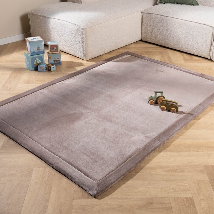 Tapis rond pour enfants lavable - Jip Taupe