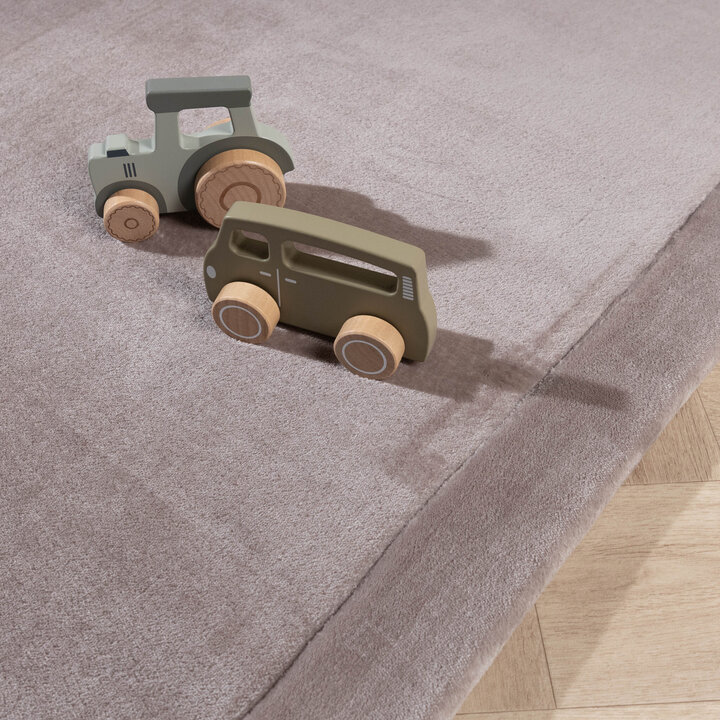 Tapis rond pour enfants lavable - Jip Taupe - 2