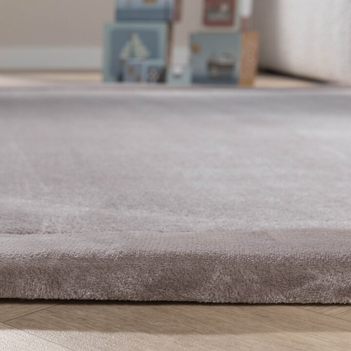 Tapis rond pour enfants lavable - Jip Taupe - 5