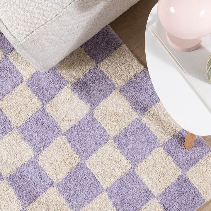 Tapis en coton - Gambit Lilas/Blanc - 3