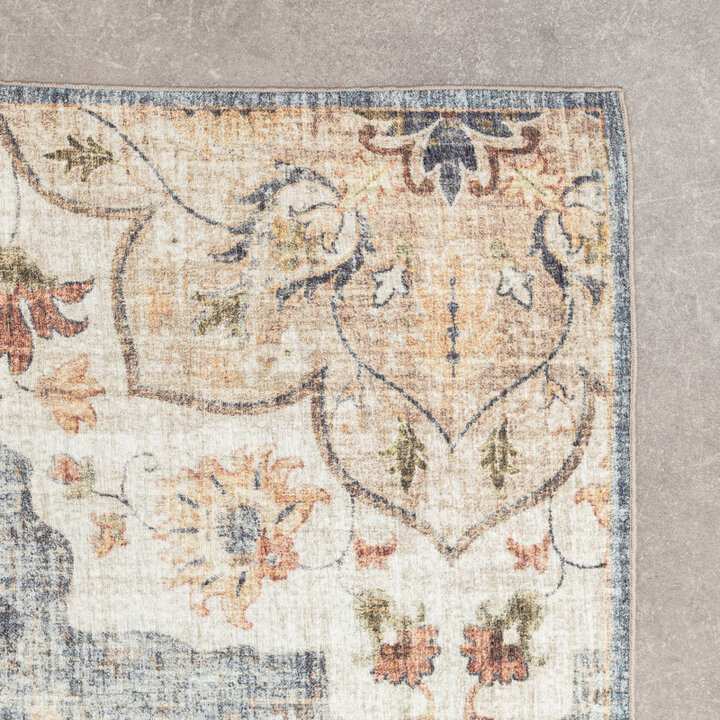 Tapis ovale à poils longs - Santo Mandala Bleu/Gris - 4