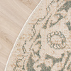 Tapis vintage rond - Spring Medaillon Crème/Vert - thumbnail 4
