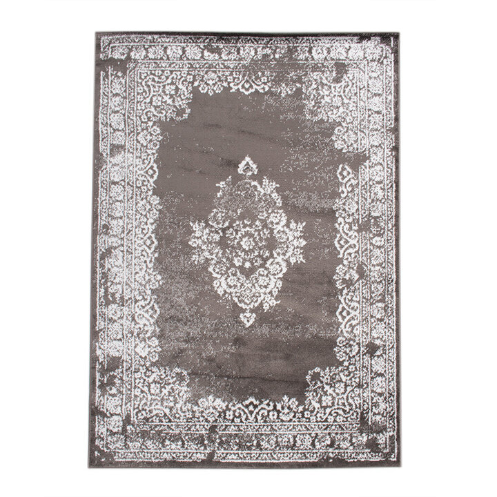 Tapis vintage - Adore Medaillon Taupe/Gris - 1