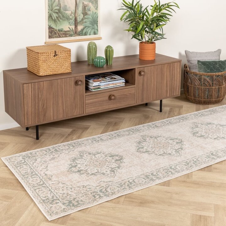 Tapis de jeu berbère - Spring Medaillon Crème/Vert