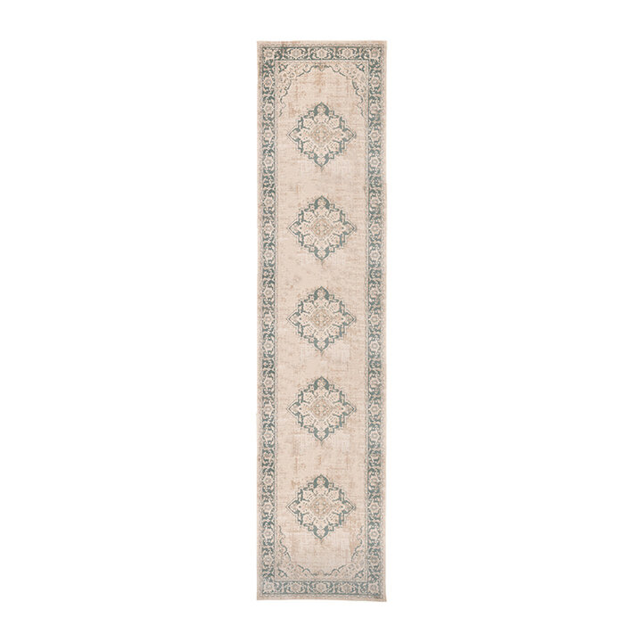Tapis de jeu berbère - Spring Medaillon Crème/Vert - 1