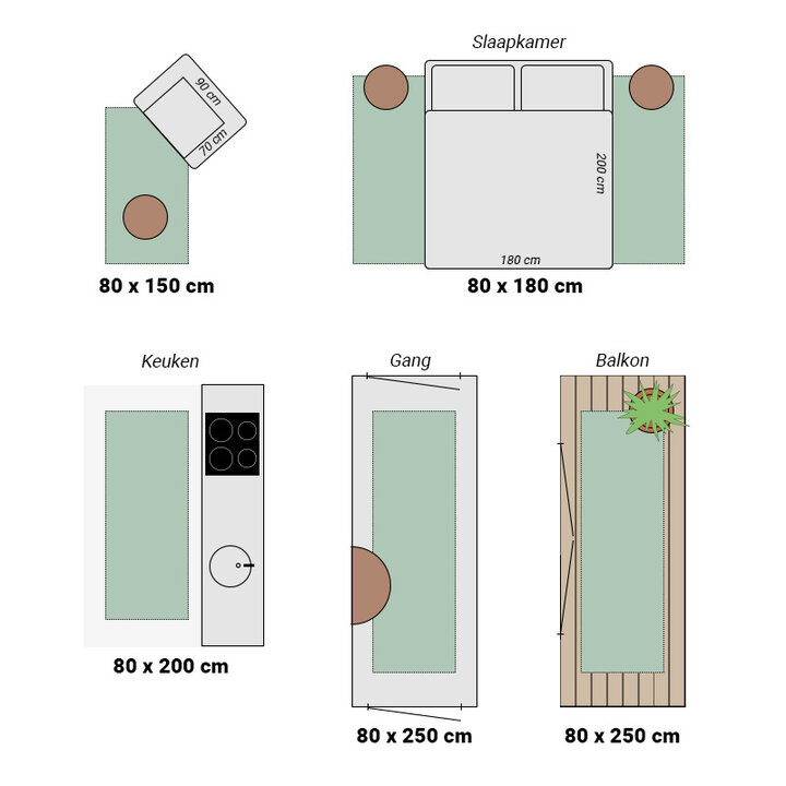 Tapis de jeu berbère - Spring Medaillon Crème/Vert - 7