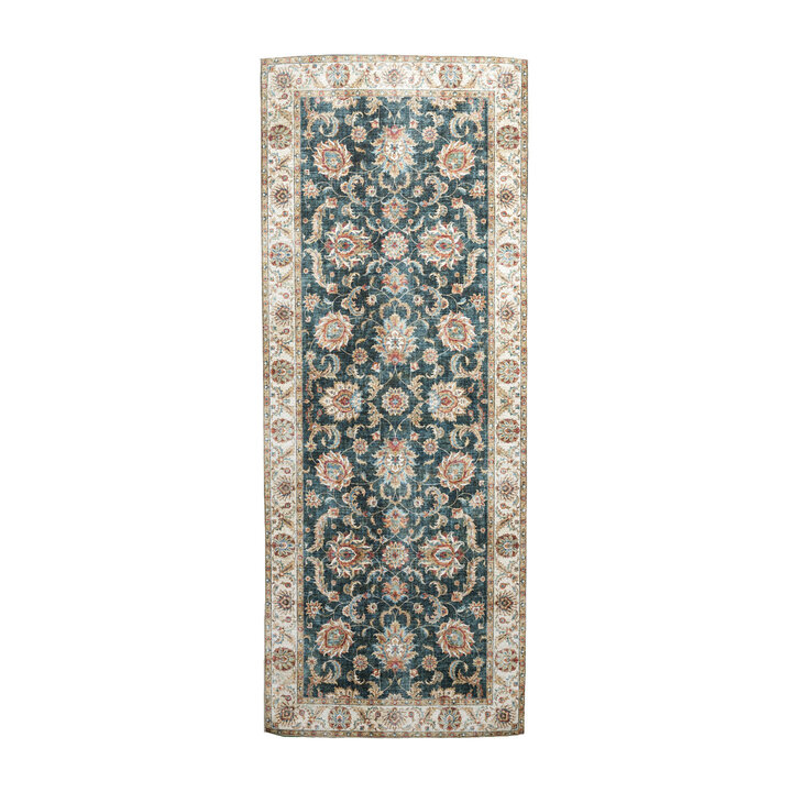 Tapis en laine lavable - Domingo Oriental Vert Foncé - 1