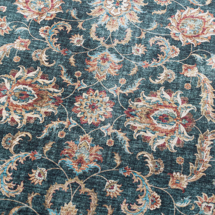Tapis en laine lavable - Domingo Oriental Vert Foncé - 3
