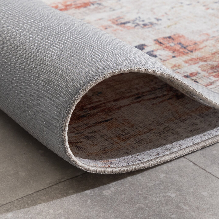 Tapis en laine lavable - Domingo Grunge Terra/Crème - 6