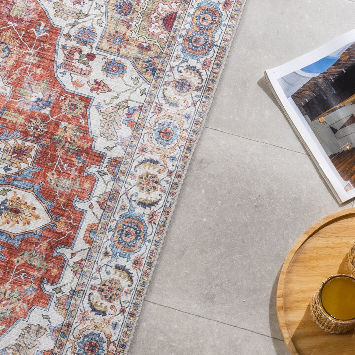 Tapis en laine lavable - Domingo Mandala Terracotta - 2