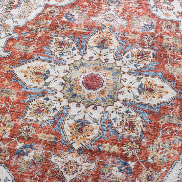 Tapis en laine lavable - Domingo Mandala Terracotta - 3
