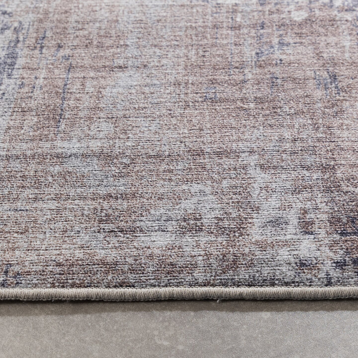 Tapis en laine lavable - Domingo Grunge Taupe/Crème - 5