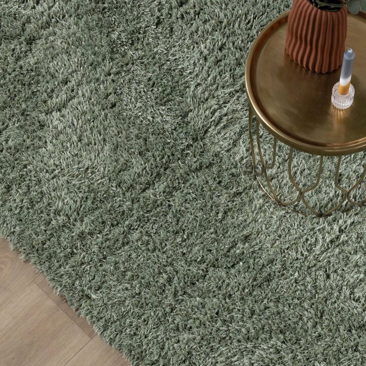 Tapis shaggy rond - Blaze Vert - 3
