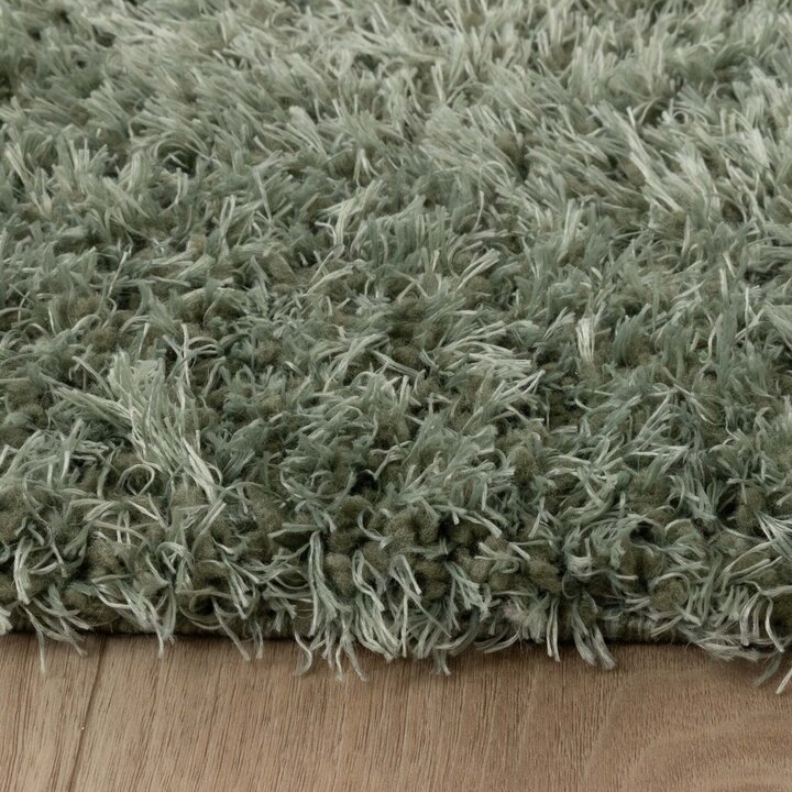 Tapis shaggy rond - Blaze Vert - 6