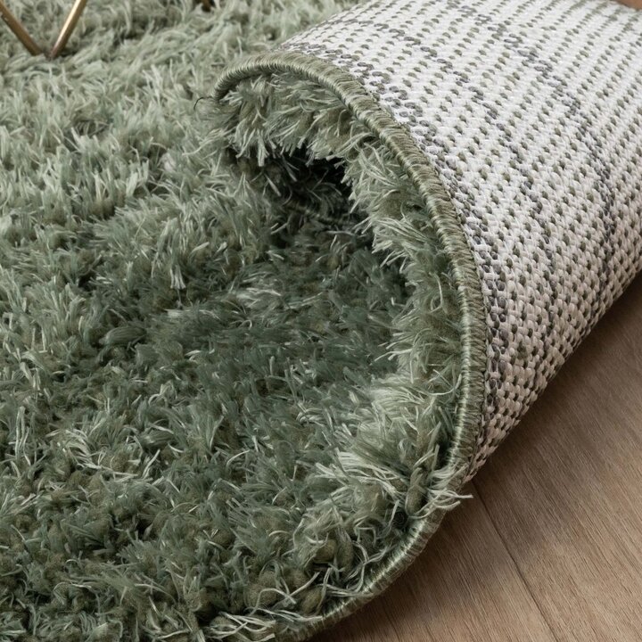 Tapis shaggy rond - Blaze Vert - 7