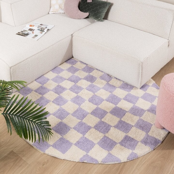 Couloir en laine - Gambit Lilas/Blanc