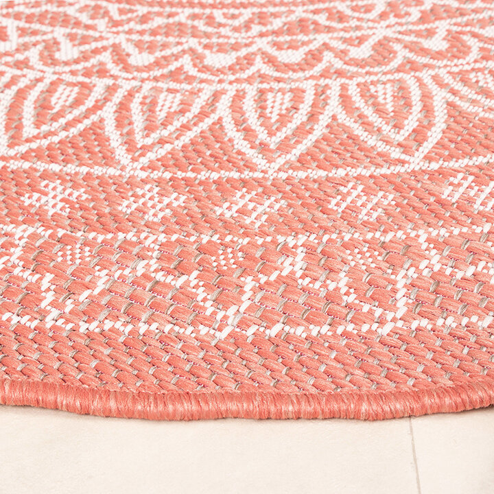 Tapis d'extérieur rond - Summer Azteca Rose - 8