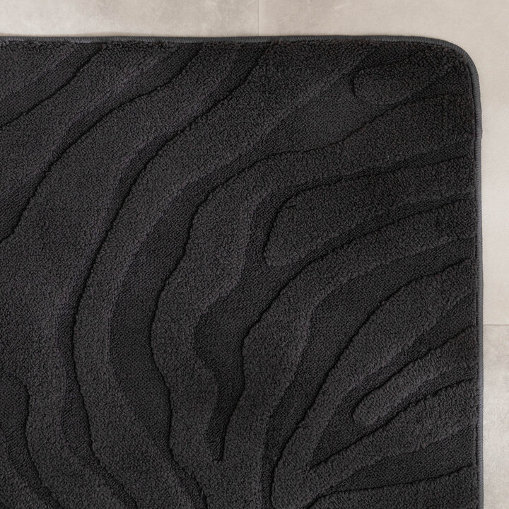 Tapis d'extérieur rond à fleurs - Cassie Zebra Noir - 4