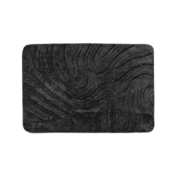 Tapis d'extérieur rond à fleurs - Cassie Zebra Noir - 1