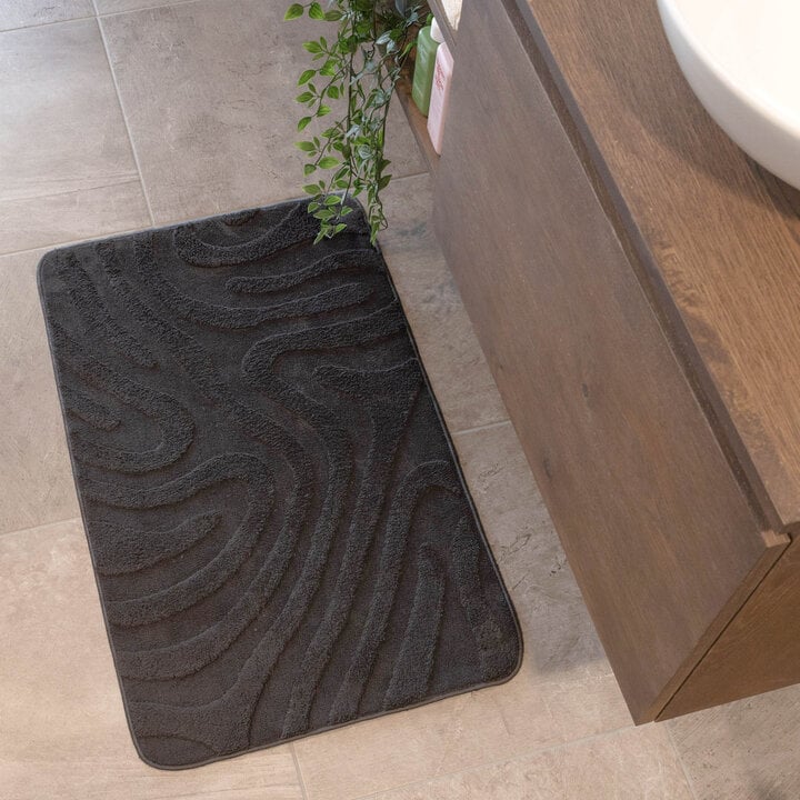 Tapis d'extérieur rond à fleurs - Cassie Shapes Noir