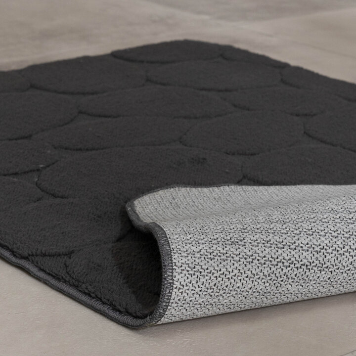 Tapis d'extérieur rond à fleurs - Cassie Pebbles Noir - 6